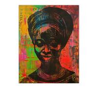 Artery8 Colourful West African Woman Modern Artwork Wall Art Print | Size: W12" x H16" Artery8 Multicolor W12" x H16"