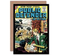 Artery8 Comic Book Cover Public Defender Action Art Card Artery8 Multicolor