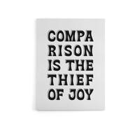 Artery8 Comparison Is The Thief Of Joy Black White Bold Canvas Wall Art Print | Size: W18" x H24" Artery8 White W18" x H24"