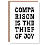 Artery8 Comparison Is The Thief Of Joy Black White Bold Card
