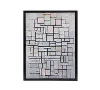 Artery8 Composition No IV Abstract Mondrian Black Framed Canvas Wall Art in Grey | Size: W18" x H24" Artery8 Grey W18" x H24"