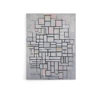 Artery8 Composition No IV Abstract Mondrian Vintage Canvas Wall Art in Grey | Size: W24" x H32" Artery8 Grey W24" x H32"