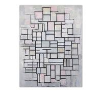 Artery8 Composition No IV Abstract Mondrian Vintage Wall Art Print Poster in Grey | Size: W24" x H32" Artery8 Grey W24" x H32"
