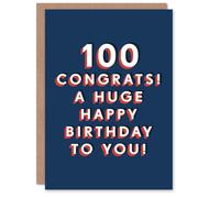 Artery8 Congrats Happy Huge 100 Year Old Milestone 100th For Him Birthday Card