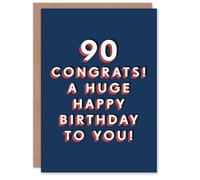 Artery8 Congrats Happy Huge 90 Year Old Milestone 90th For Him Birthday Card