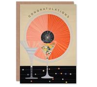 Artery8 Congratulations Greeting Card Abstract Cocktails Drinks For Him Her