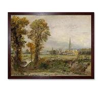 Artery8 Constable Distant View Of Salisbury Cathedral Painting Art Print Framed Poster Wall Decor 12x16 inch