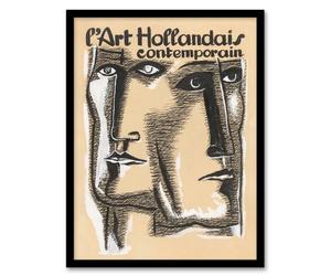 Artery8 Contemporary Dutch Art Book Cover Leo Gestel Framed Wall Art Print in Beige | Size: A4 Artery8 Beige A4