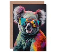 Artery8 Cool Koala Bear for Wife Her Mum Sister Daughter Mom Gran Nan Birthday Thank You Congratulations Blank Art Greeting Card