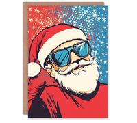 Artery8 Cool Santa Claus Sunglasses Comic Book Blank For Him Or Her Art Xmas Festive Christmas Card