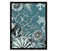 Artery8 Coral Reef Life Aquatic Blue Landscape Design Bathroom Artwork Framed Wall Art Print A4