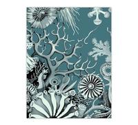 Artery8 Coral Reef Life Aquatic Blue Landscape Design Bathroom Large Wall Art Poster Print Thick Paper 18X24 Inch