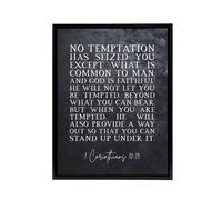 Artery8 Corinthians 10 13 No be tempted Bible Quote Framed Canvas Wall Art Print in Grey | Size: W12" x H16" Artery8 Grey W12" x H16"
