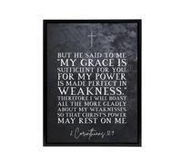 Artery8 Corinthians 12 9 Christian Bible Quote Framed Canvas Wall Art Print in Grey | Size: W24" x H32" Artery8 Grey W24" x H32"
