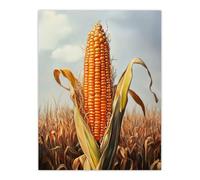 Artery8 Corn With Open Husk Field in Summer Painting Kitchen Large Wall Art Poster Print Thick Paper 18X24 Inch