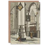 Artery8 Cornelis Ploos van Amstel Gothic Church Interior Blank Art Greeting Card