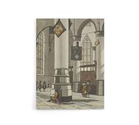 Artery8 Cornelis Ploos van Amstel Gothic Church Interior Canvas Wall Art Print in Grey | Size: W18" x H24" Artery8 Grey W18" x H24"