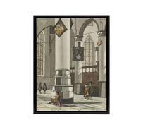 Artery8 Cornelis Ploos van Amstel Gothic Church Interior Framed Canvas Art in Grey | Size: W12" x H16" Artery8 Grey W12" x H16"