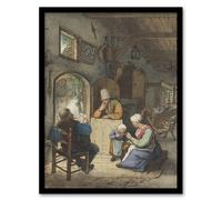 Artery8 Cornelis Ploos van Amstel Newspaper Reader Framed Wall Art Print | Size: W12" x H16" Artery8 Multicolor W12" x H16"