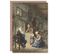 Artery8 Cornelis Ploos van Amstel Newspaper Reader Personalised Art Greeting Card