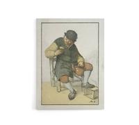 Artery8 Cornelis Ploos van Amstel Seated Farmer with Jug Canvas Wall Art Print | Size: W12" x H16" Artery8 Multicolor W12" x H16"