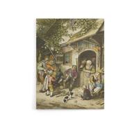 Artery8 Cornelis Ploos van Amstel Violin Player At An Inn Canvas Art Print | Size: W18" x H24" Artery8 Multicolor W18" x H24"