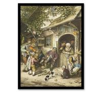 Artery8 Cornelis Ploos van Amstel Violin Player At An Inn Framed Art Print | Size: A4 Artery8 Multicolor A4
