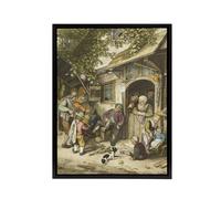 Artery8 Cornelis Ploos van Amstel Violin Player At An Inn Framed Canvas Art | Size: W18" x H24" Artery8 Multicolor W18" x H24"