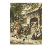 Artery8 Cornelis Ploos van Amstel Violin Player At An Inn Wall Art Print | Size: W18" x H24" Artery8 Multicolor W18" x H24"