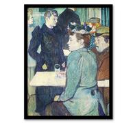 Artery8 Corner in Moulin de la Galette Vintage Framed Wall Art Print Lautrec in Blue | Size: A4 Artery8 Blue A4
