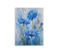 Artery8 Cornflowers Flower Watercolour Canvas Wall Art Print 24X32: Soft botanical artwork print, delicate decor for bedrooms or kitchens