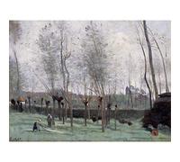 Artery8 Corot Washerwomen In A Willow Grove Painting Extra Large XL Wall Art Poster Print