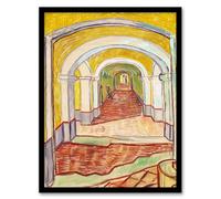 Artery8 Corridor in the Asylum Framed Wall Art Print A4 Artwork By Van Gogh : Interior Asylum Scene Suited For Study Or Hallway Conveying Emotion Light And Expressive Solitude