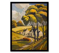 Artery8 Cotswolds Cottages Countryside English Landscape Living Room Artwork Framed Wall Art Print A4