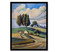 Artery8 Cotswolds Windy Day Countryside English Landscape Living Room Artwork Framed Wall Art Print A4