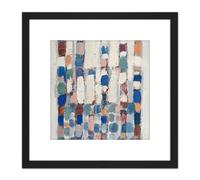 Artery8 Coulon 1960 Composition Abstract Painting 8X8 Inch Square Wooden Framed Wall Art Print Picture with Mount in Black Artery8 Black