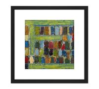 Artery8 Coulon 1970 Composition 3 Abstract Painting 8X8 Inch Square Wooden Framed Wall Art Print Picture with Mount in Black Artery8 Black