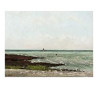 Artery8 Courbet Laundresses At Low Tide Etretat Painting Art Print Canvas Premium Wall Decor Poster Mural