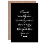 Artery8 Creepy Token Obsession Birthday Love Weird Funny Sealed Greeting Card Plus Envelope Blank inside