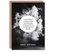 Artery8 Cremation Smoking Hot Body Old Age Dark Humour Birthday Card in Black Artery8 Black