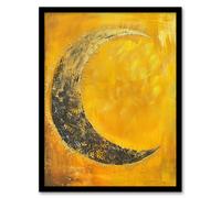 Artery8 Crescent Moon Orange Gold Moonlight Tassels Framed Art Print in Yellow | Size: W12" x H16" Artery8 Yellow W12" x H16"