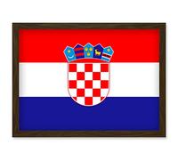 Artery8 Croatia National Flag Patriotic Vexillology World Flags Country Region Poster Artwork Framed Wall Art Print A4