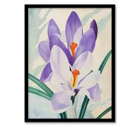 Artery8 Crocus Flower Purple Orange Bright Watercolour Living Room Artwork Framed Wall Art Print A4