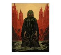Artery8 Cthulhu Awakens H.P. Lovecraft Mythos Arkham Horror Yog-Sothoth Artwork Painting Large Wall Art Poster Print Thick Paper 18X24 Inch