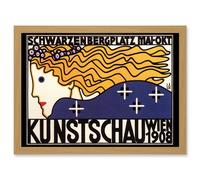 Cultural Exhibition Vienna Austria Kunstschau Wien 1908 Vintage Advert Poster Artwork Framed Wall Art Print A4 Artery8 Light Oak One Size