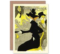 Artery8 Culture Cafe Concert Japan Paris Toulouse-Lautrec Greetings Card Artery8 Multicolor