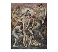 Artery8 Cupid's Hunting Fields Vintage Wall Art Print Edward Burne Jones in Brown | Size: W24" x H32" Artery8 Brown W24" x H32"