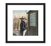Artery8 Currier Ives Nicol Homeward Bound New York Painting 8X8 Inch Square Wooden Framed Wall Art Print Picture with Mount in Black Artery8 Black