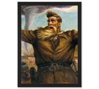 Curry Mural Abolitionist John Brown American Painting Artwork Framed Wall Art Print A4 Artery8 Black One Size