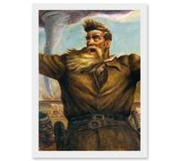 Curry Mural Abolitionist John Brown American Painting Artwork Framed Wall Art Print A4 Artery8 White One Size